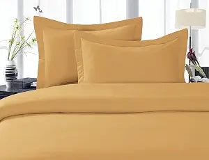 CELINE LINEN Best, Softest, Coziest Duvet Cover Ever! 1500 Premier Hotel Quality Luxury Super Soft Wrinkle Free 3-Piece Duvet Cover Set, King/Cali King, Camel-Gold