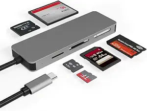 USB C XD Picture Card Reader, Type C (5Gps) High Speed TF/SD/MS/M2/XD/CF 6 in 1 Camera Card Reader, USB C XD Memory Card Reader Supports Olympus and Fujifilm XD Picture Card 1GB 2GB