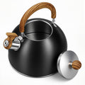Phyllia Tea Kettle -2.5 L Whistling Tea Kettle for Stove Top Stainless Steel Tea Pot Stovetop Food Grade Water Kettle with folding Handle for Coffee Tea Milk Hot Water Kettle Pot -Black