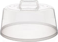Large Microwave Cover for Food - Splatter Guard Lid - Cake Stand Cover - Size 11.5 In x 5 In Tall - Easy Grip Handle with Steam Vented Holes - BPA Free & Dishwasher Safe | Clear Plastic