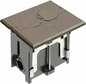 Arlington FLBAF101BR-1 Adjustable Floor Box Kit with Outlet and Flip Plate, for Installed Floors, 1-Gang, Brown,plastic1-Pack