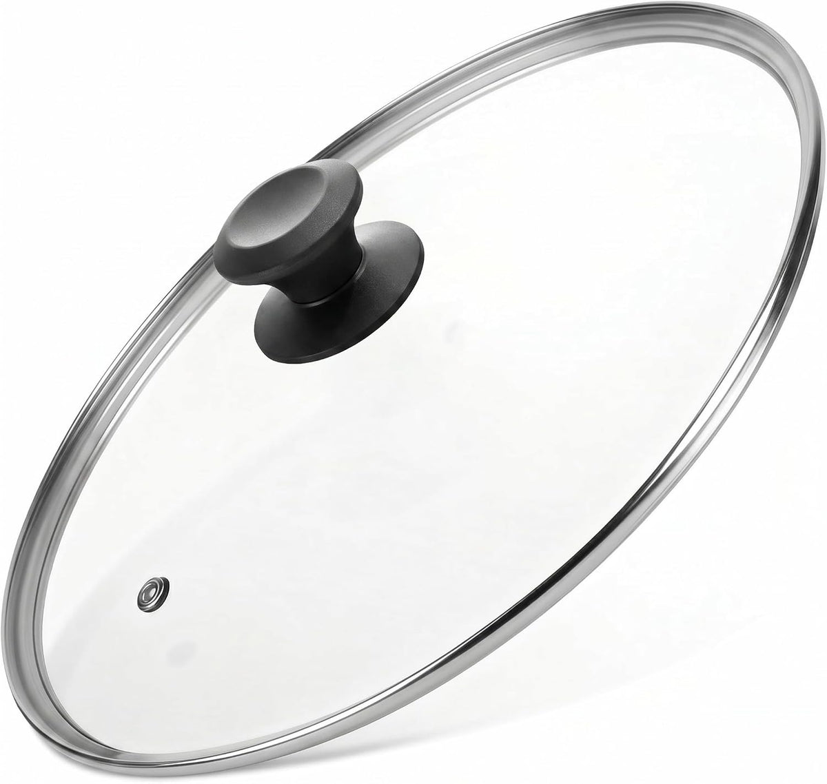 13 In Glass Lid for Frying Pan, Tempered Replacement Cover Compatible with All 13 inches Cookware for Skillets, Round Cast Iron, Cast Aluminium, Stainless Steel Pans &Pots, Black