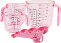 Pink Plastic Measuring cup Measuring spoon Set: 3 Stackable Liquid Measuring Cups 150/300/600ml and 5 Spoons 1.25-15ml, Used to Create Pink Kitchen Themes, Baking, Cooking
