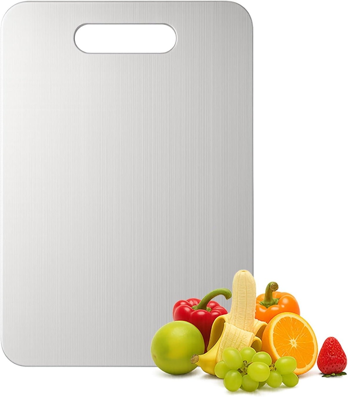 Titanium Cutting Board, 100% Pure Titanium Chopping Board for Kitchen, Hygiene & Durability Double Sided Cutting Board, Non toxic Chopping Board, Dishwasher Safe (13.2 x 9.4'')