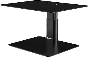 BoYata Monitor Stand, Adjustable Height Metal Desktop Riser, Black
