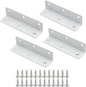 4Pack White Stainless Steel Corner Brace Angle Bracket