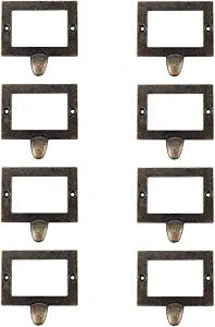 WEICHUAN 8 Pack Apothecary Card Catalog Drawer Pulls with Label Holder