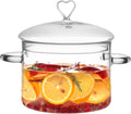 Glass Cooking Pot with Lid, 2 L/68oz/2000ml
