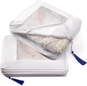 2 Pcs Sweater Storage Bags Garment Moth Protection Pouch Cotton