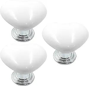 BokWin Toilet Flush Tank Button, 3 Pcs, White, Love Shape
