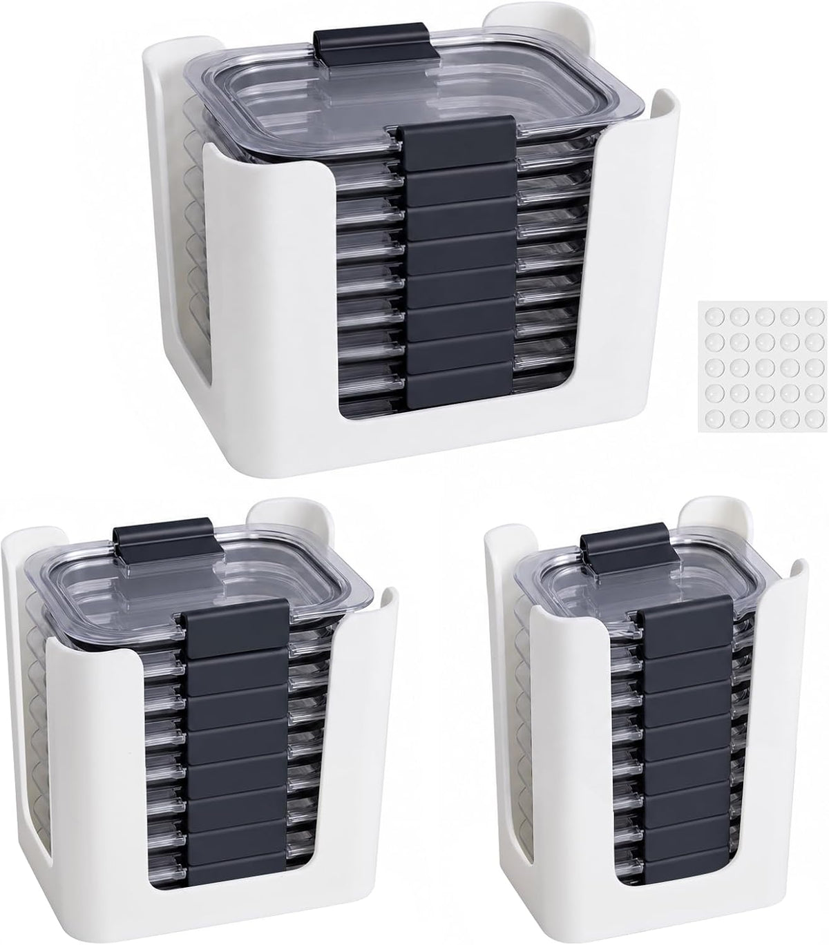 Food Container Lid Organizer for Rubbermaid Brilliance Snap-on Lids