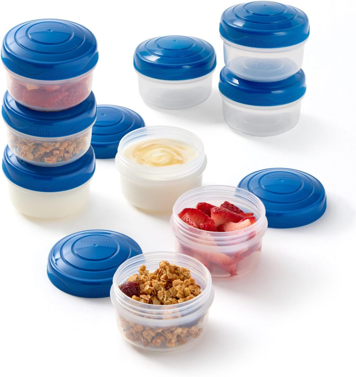 Rubbermaid Pack & Go 130 mL Mini Bites Containers, 9-Pack with Secure Lids and Stackable Design
