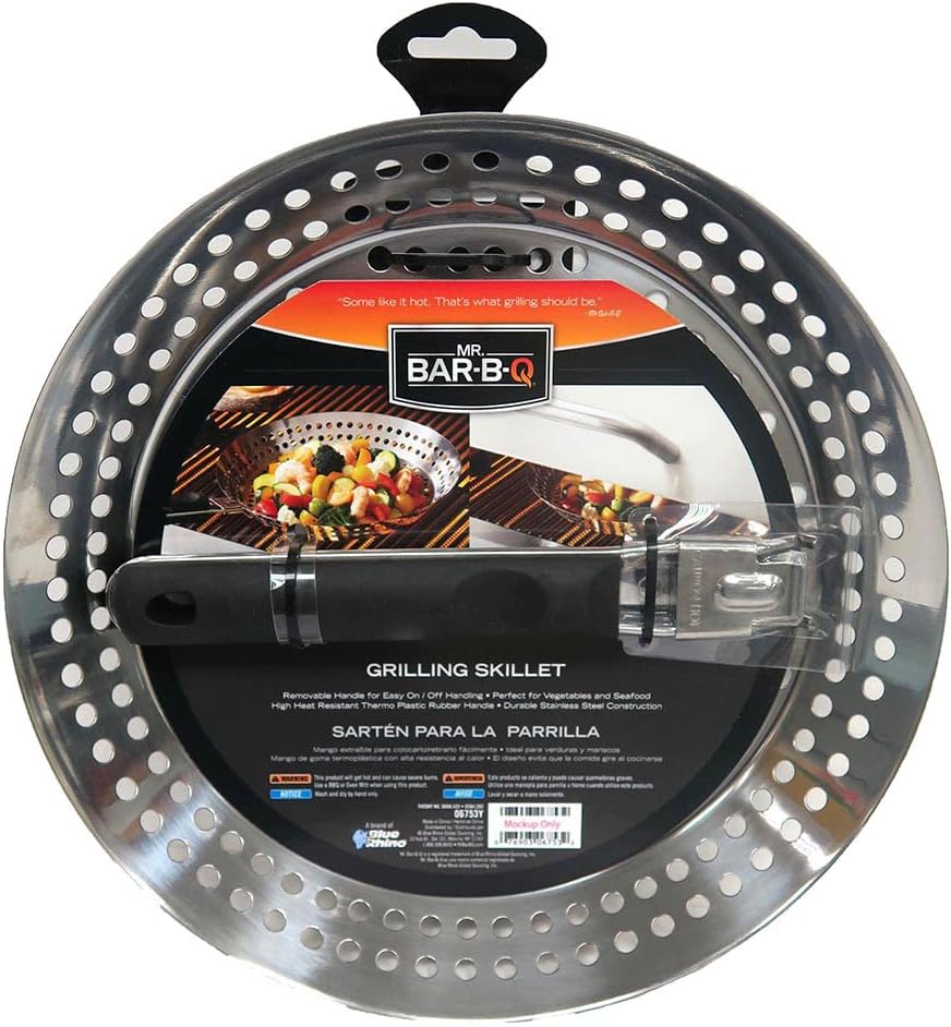 Mr. Bar-B-Q 12in Grill Skillet & Deep Fryer Strainer Basket