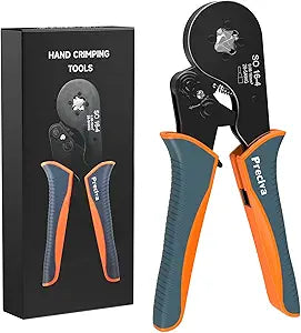 Wire Ferrule Crimping Tool, Preciva Square Jaw Wire Crimping Pliers AWG 28-5 Self-Adjustable Ratchat Ferrule Terminals Crimper for Wire Terminals Cables End-sleeves