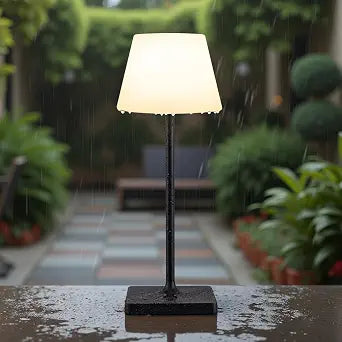 Outdoor Waterproof Cordless Table Lamp, Black Rechargeable Lighting