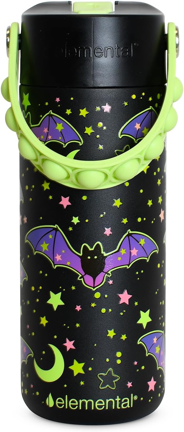 Elemental Core 18oz Insulated Kids Water Bottle Straw Lid & Pop-It Handle