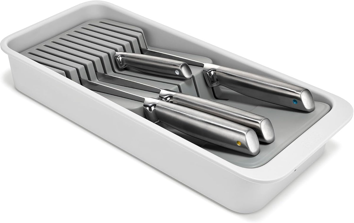 Joseph Joseph DrawerStore 2-Tier Knife Kitchen Drawer Organizer, Holds up to 11 Knives, Disassembles for Easy Cleaning, Recycled Plastic