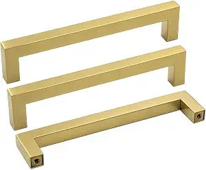 Goldenwarm 10 Pack 5 Inch Gold Cabinet Handles Brushed Gold Cabinet Pulls