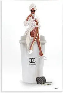 'Upscale Brand Woman Glam Brunch Coffee'| Wall Plaque Art