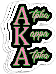 AKA Paraphernalia for soror Alpha Kappa Accessories Gift Decorations - 4x3 Vinyl Stickers, Laptop Decal, Water Bottle Sticker (Set of 3)