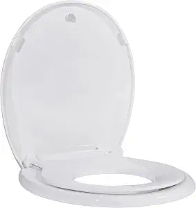 Swiss Madison Round Toilet Seat with Toddler Seat Built In, Family Toilet Seat in Glossy White