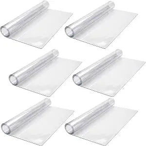 6 Pcs Nightstand Protector, Plastic Bedside Table Covers 15.8 x 23.6 Inch 1.5 mm Thick PVC Clear Table Cover Protector Coffee Tables Cover Multipurpose Clear Desk Mat Rectangle for Nightstand