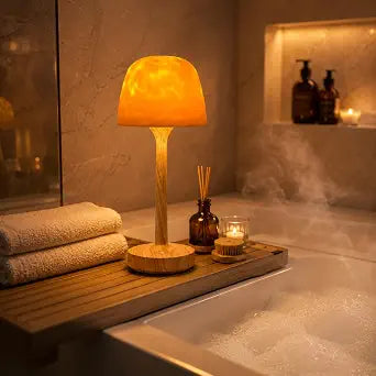 Rechargeable LED Shower Lamp 16 Color Ocean Wave Projector for Bathroom