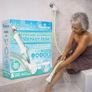 Rinseroo Slip-On Handheld Shower Attachment Hose w/Spray Head