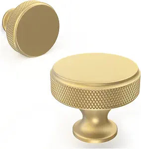 10 Pack Kitchen Cabinet Knobs Brushed Gold Cabinet Pulls Gold Knurled Drawer Knobs Solid Kitchen Hardware