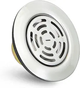 Highcraft 97I3 Flat Stainless Steel RV Mobile Shower Strainer - Drain Assembly for Kitchen or Laundry Sinks
