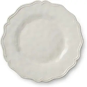 Isabella Cream 9-Inch Salad Plate, Soft Cream with Crackle Finish & Scalloped Edges, Durable & Dishwasher Safe, Vintage-Inspired Design for Salads, Appetizers & Desserts