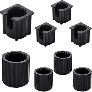 8 Pcs Faucet Spline Kit, Faucet Valve Spline Adapters Black Plastics Spline Adapters Replacement Bathroom Accessories Parts for Fixes Leaks Compatible with Kohler Bathroom Tap Handles