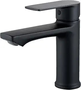 BELZ Black Bathroom Faucet, Lead-Free Single Hole Sink Faucet for Vanity