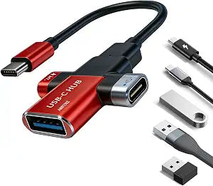 Small USB C HUB 3-in-1 USB Adapter for Carrying on Business Trips/Travels.