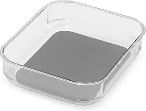 madesmart Clear 8 x 6 Storage Bin, Grey