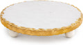 Mud Pie Marble Trivet, 1 1/4" x 8 1/2" dia, Gold