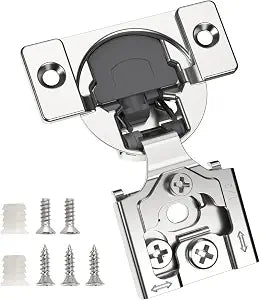 Chibery 10 Pack 1/2" Overlay Concealed Soft Close Hinge for Face Frame Door, Self Closing Hidden Hinge with 3 Way Adjustability, Satin Brushed Nickel 105 Degree Open Angle for Kitchen Storage Cabinet