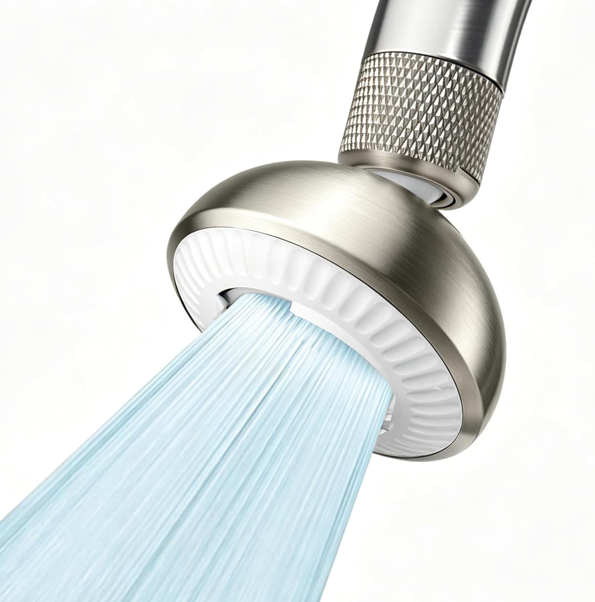 Kitchen Faucet Sprayer Attachment, Anti-Splash 3-Mode Swivel Faucet Extender with Wide Spray Area, 360 Rotating Faucet Aerator, Faucet Head Replacement for Kitchen (Brushed Nickel)