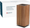KITCHENDAO Magnetic Knife Block without Knives, 360 Rotatable Acacia Wood Knife Holder, Large Knife Storage with Magnet for Knives & Utensils, Kitchen Countertop Organizer