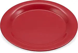 Carlisle FoodService Products Sierrus Melamine Plate Shatter-Resistant Dinner Plate, Dishwasher Safe with Narrow Rim for Dining, 10.5 Inches, Red