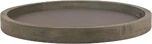 Stonebriar Large 11.8" Decorative Rustic Farmhouse Worn Natural Wood and Metal Tray
