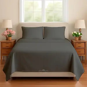Sleeper Sofa Bed Sheet, 100% Cotton 400 TC (Full, Dark Grey)