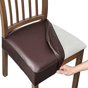 Dioxide Chair Covers,Dining Chair Seat Covers,Brown Set of 4