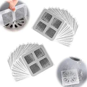 10Pcs Disposable Hair Drain Stickers, 2024 Upgrade Disposable Shower Cover Hair Catcher Mesh Stickers, 4 in X 4 in Sink Strainer Screen Catcher for Bathroom, Laundry, Drain Strainers