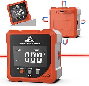 Coobeast Digital Angle Finder with Dual Laser 4-side Magnetic Angle Gauge
