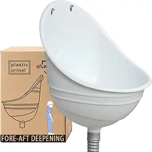 Waterless Urinal Garage Urinal for Men Plastic Urinals for Men, Urine Diverter Outdoor Urinal Wall-Mounted Urinals For Men Bathroom, No-Drill Lnstallation Self-Adhesive Mens Urinal (white)