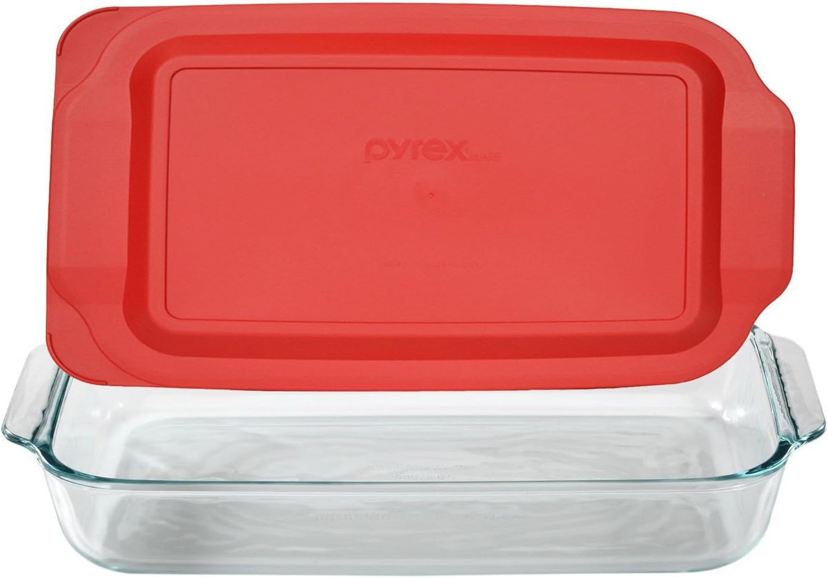 Pyrex 233 3-Qt Dish & 233-PC Red Lid - Made in USA