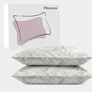 Vesta 100% Pima Cotton Pillowcase, 400TC Artistic Line Striped, Breathable & Smooth, Oeko-TEX�� Certified (Spring Breeze)