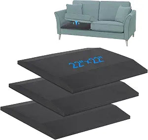 Sofa Cushion Support for Sagging Couch  Trapezoid 40D Firm Foam Inserts, Durable Seat Repair Pads to Lift and Support Sunken Furniture, Easy No-Tool Setup, Black 3PCS