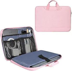 14 15 Inch Laptop Case Women Ladies Bag TSA Laptop Sleeve for MacBook Pro 14" M5/M4/M3/M2/M1, Macbook Air 15 M5/M4, Dell XPS 15/Inspiron 14, Acer HP Lenovo ASUS Chromebook 14" Notebook Case Bag, Pink